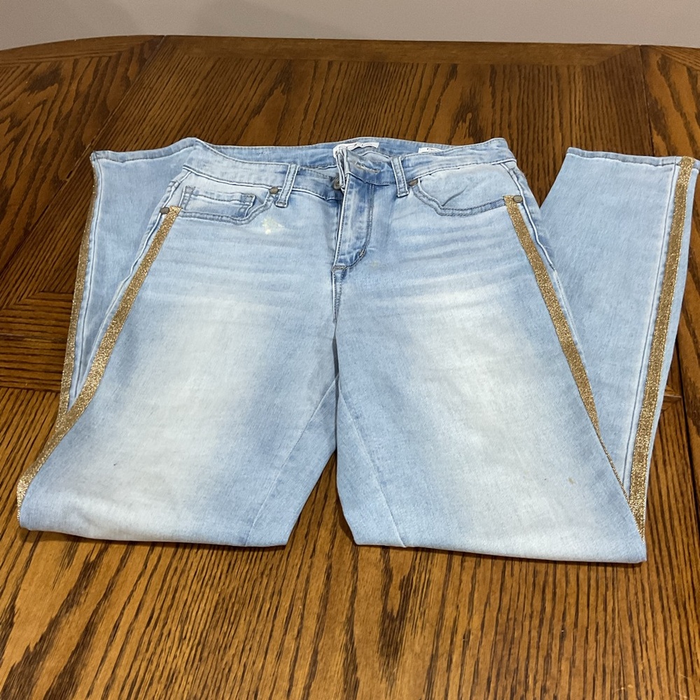 Sofia by Sofia Vergara Light Blue Jeans with Gold Trim